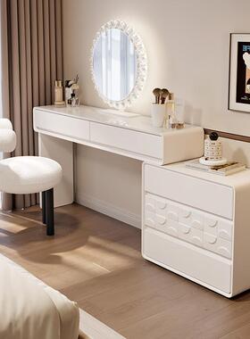 225新款小户型梳妆台室奶油风0实57004现代简木约收纳化妆桌卧斗