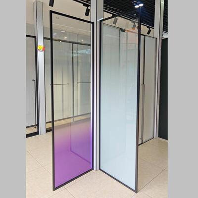 款淋浴房简约风生单玻半326隔断干小湿分离门浴室一字玻璃卫间