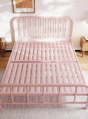 式铁艺床双人床加加固现代简约48116单人床15厚米出.租屋宿欧舍铁