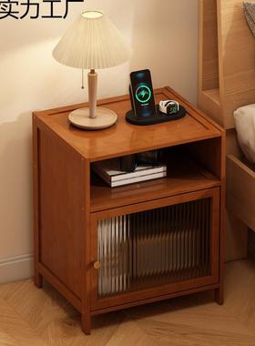 床头柜简现代置约物架床边型小柜子收纳窄储物柜儿童简易JFV边卧