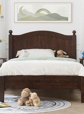 zw-10木儿童床水性漆实木床美.式实白色床1.5米女孩男孩13米单5人