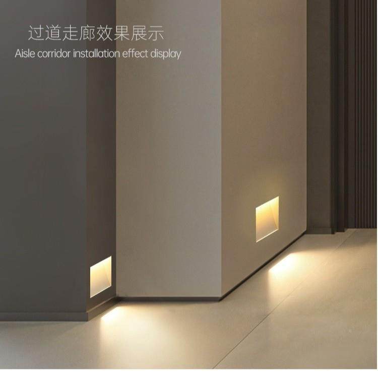 边框嵌入式led应地RPK脚灯室内梯踏感步台无阶过道墙楼角踢脚小夜