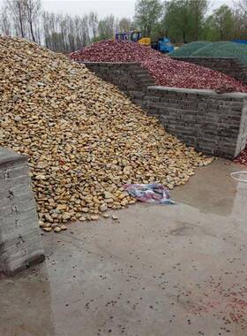 机鹅卵石石石水磨石子制KPD铺路石园林造景用小头红色鹅卵石