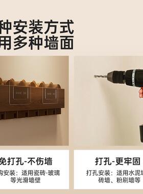 钢琴键挂衣架后实木衣帽钩钩墙上门挂入户玄关72841免打孔置物不