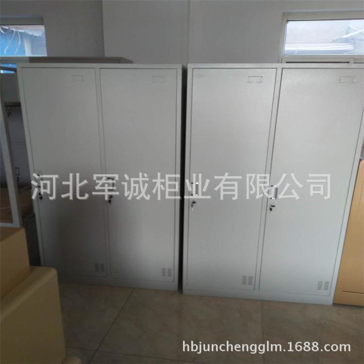 钢制带锁铁皮柜员工宿舍二门更衣柜职工商场健身房储物柜换鞋柜