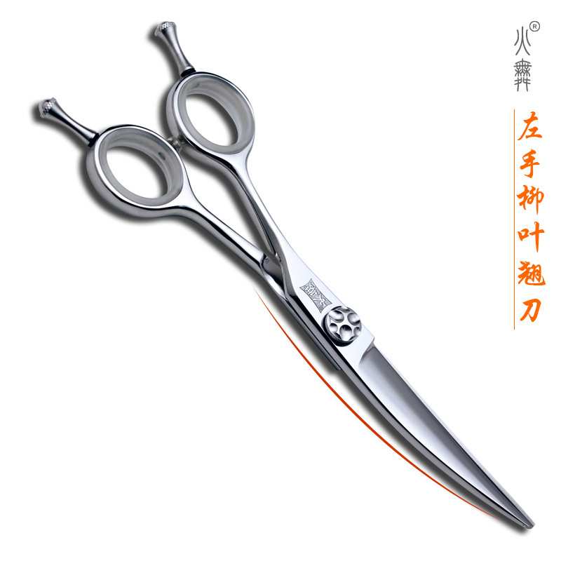 左手柳叶翘剪胖胖弯剪龙达美发剪440C日式发型专用划剪专业美发剪