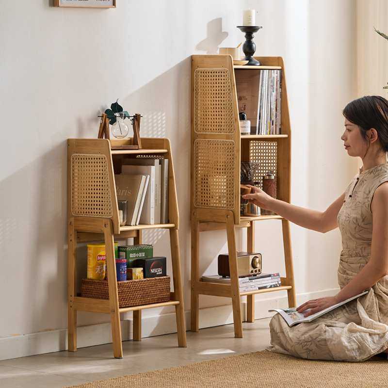 藤编书柜组合简约现代客厅儿童落地小书架家用绘本架竹制置物架子,3C数码配件,摄像机配件,淘宝优惠券,粉丝福利购,淘宝优惠卷