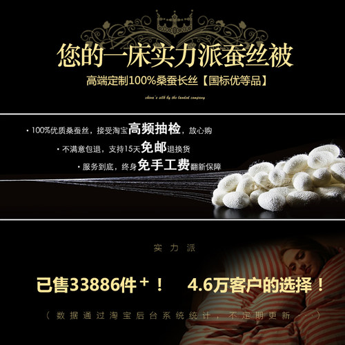 湘溪坊春秋夏凉空调被 天然双宫100桑蚕丝被芯裸胎手工蚕丝冬被子