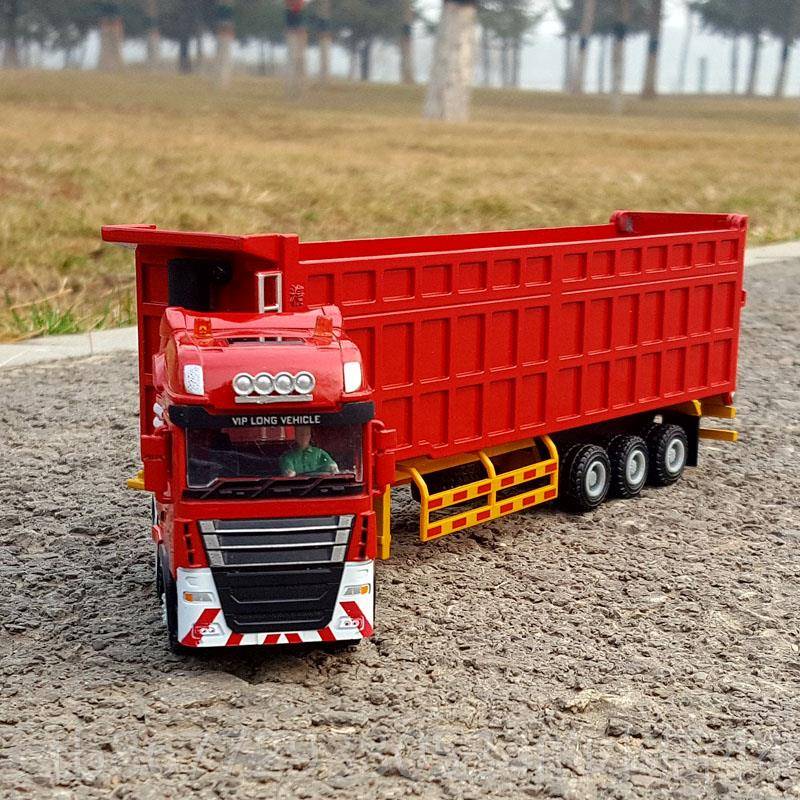 高档1:50运合金重型卡车输金自卸车合金汽工车模型人合工程玩具车