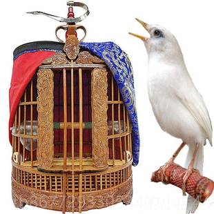 高档020新款 画眉隔斗鸟笼八哥鹩哥包小大号竹 上市老竹料竹制2画