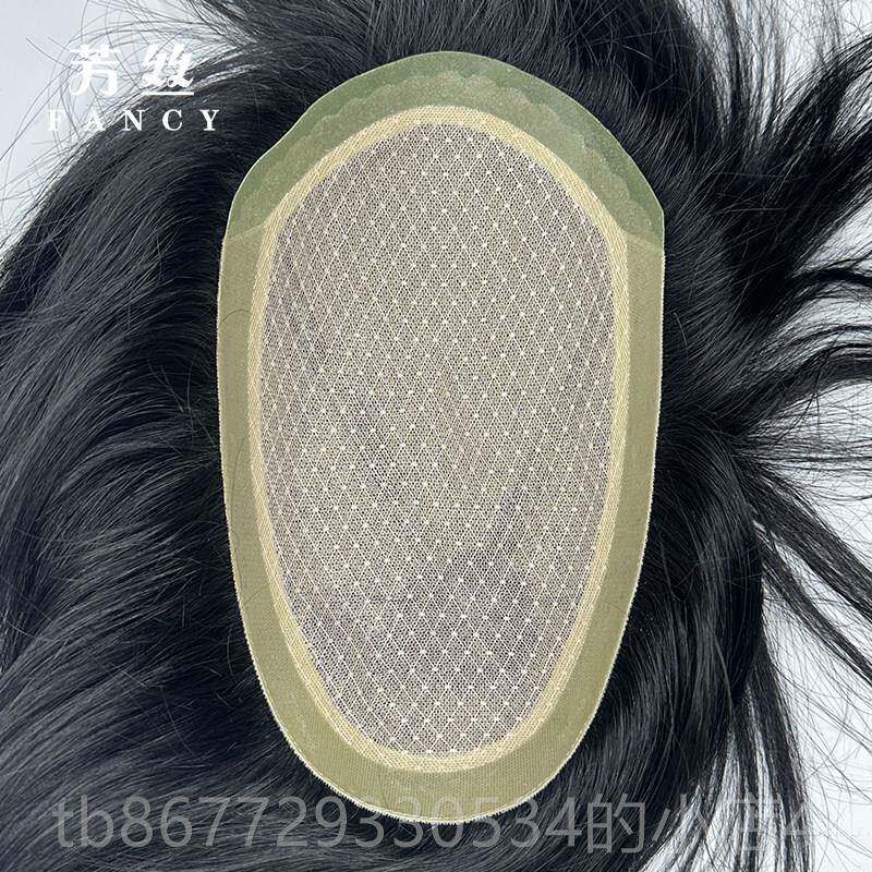 高档芳丝假发男士发全膜递针前生物夹子假款男士补发块织发全真人