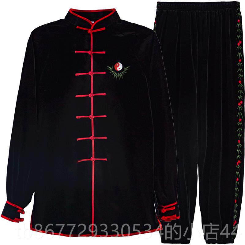 高档古韵中高段端国风新款金丝绒太极服女太秋冬华加厚极拳八锦练