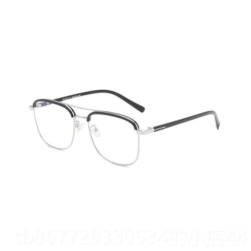 高档潮复古双梁眼镜架半框眉型男近可配视防蓝光辐射复古脸显大瘦