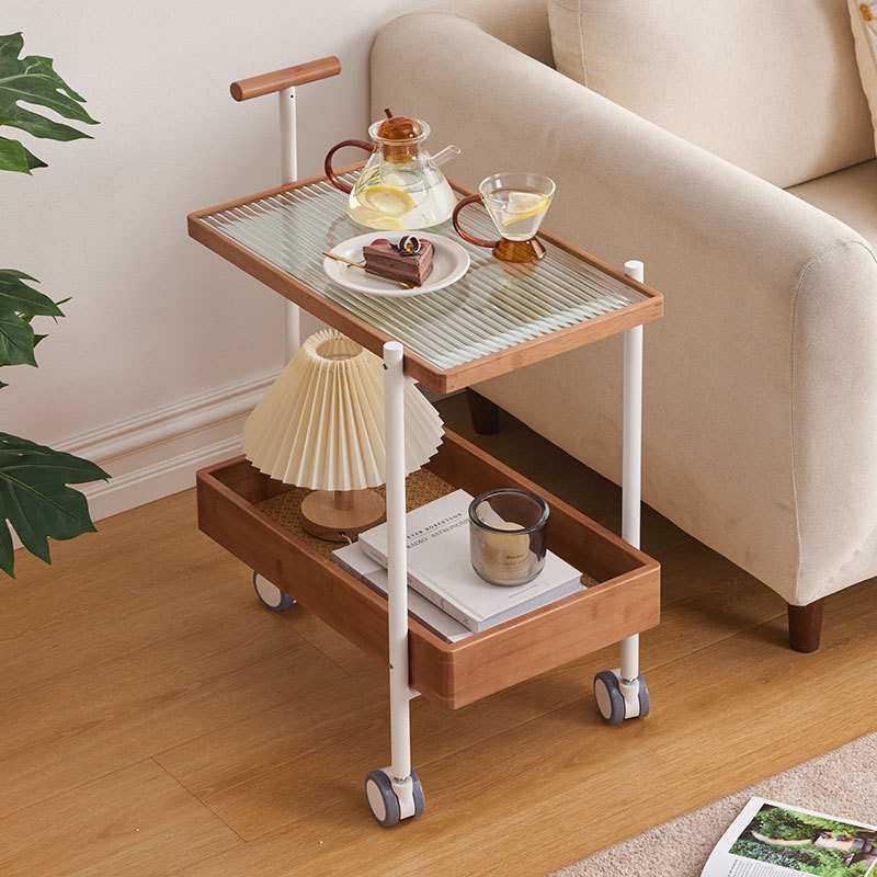 边几小推车日式玻璃藤编实木沙发边柜可移动茶几置物架阳台小桌子,3C数码配件,摄像机配件,淘宝优惠券,粉丝福利购,淘宝优惠卷