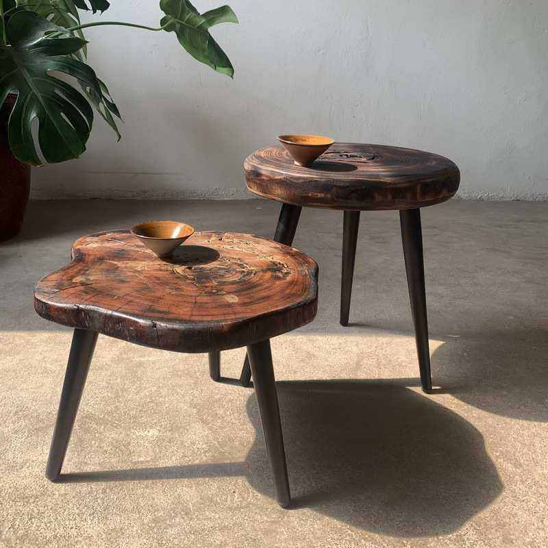 炭烧木边几碳化艺术花几实木原木侘寂风阳台家具做旧炭化茶几小,3C数码配件,摄像机配件,淘宝优惠券,粉丝福利购,淘宝优惠卷