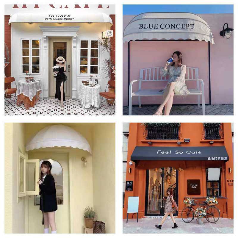 商铺门头遮阳篷法式棚西瓜篷半圆装饰雨搭欧式折叠伸缩户外遮雨棚,3C数码配件,摄像机配件,淘宝优惠券,粉丝福利购,淘宝优惠卷