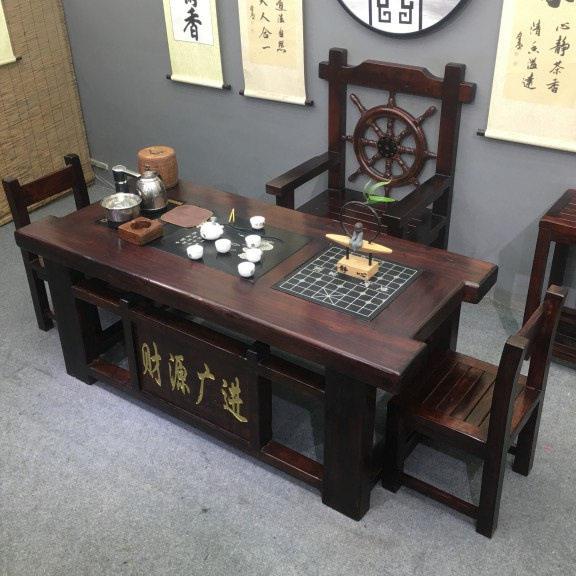 老船木茶桌椅组合实木家具功夫茶几茶艺桌公室一体茶台家用整装