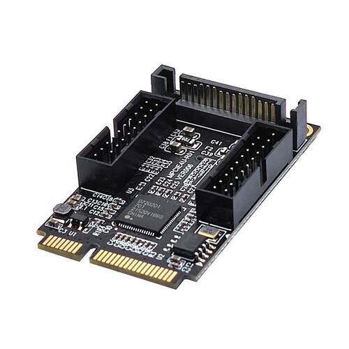 MINI PCI-E转双口19PIN前置19针5Gbps扩展卡4口转接卡D720201