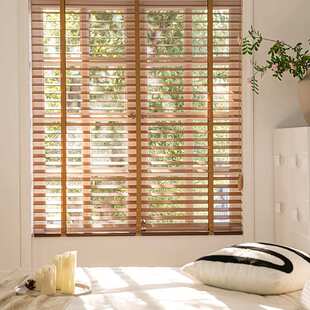 绍兴窗帘木百叶窗帘卧室办公室隔断百叶帘轻奢升降遮阳木质窗帘