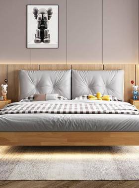 IXD现简约代网红木浮床酒店民宿1.悬8米主卧实双人床日式云朵榻榻