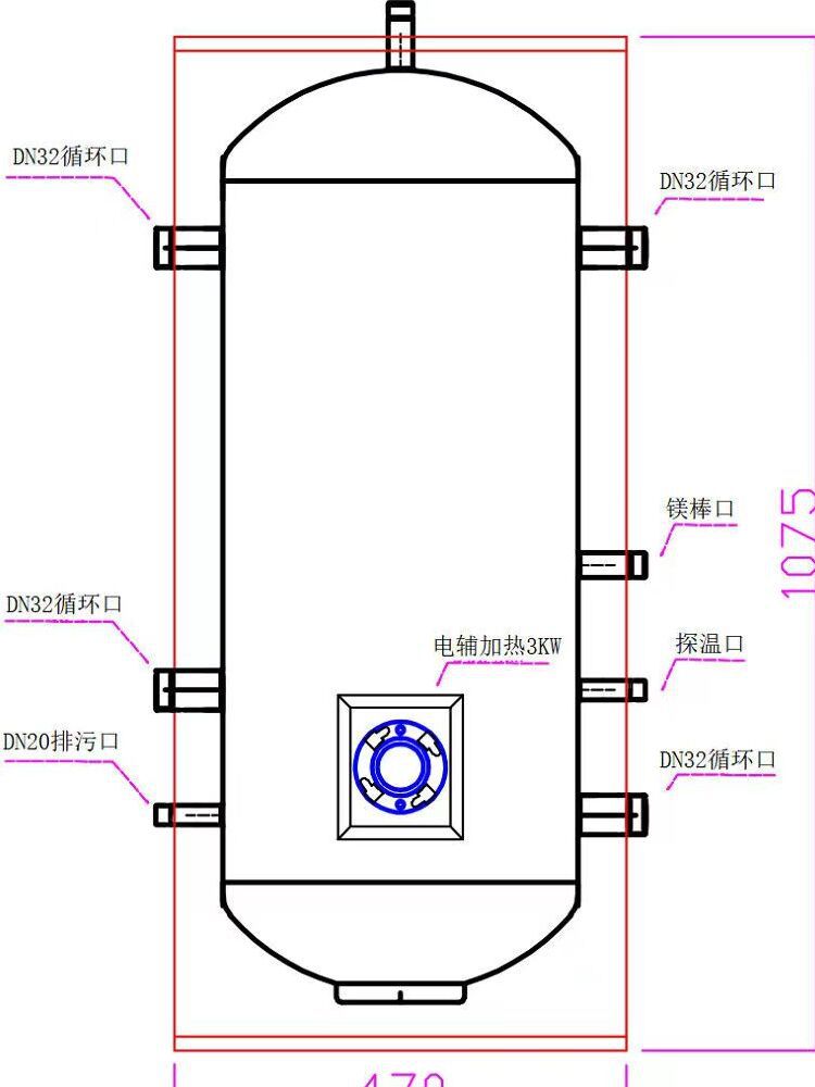 圆形方形空气能水箱搪瓷水箱缓冲水箱保温水箱承压水箱源头工厂