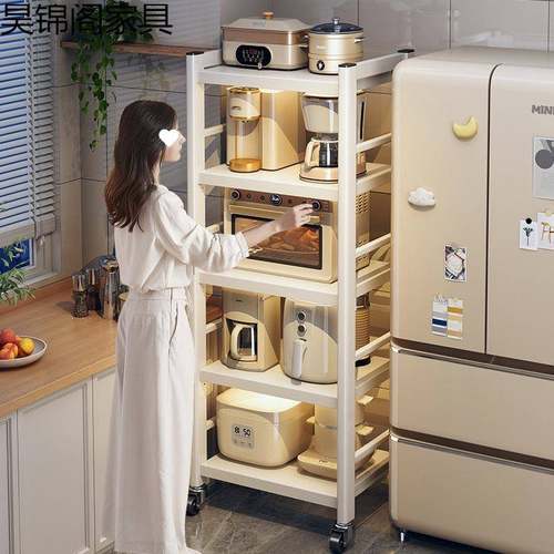 纳抽拉式厨房置物架烤箱波炉收架落地多微层夹缝家多mKCy4Kfa功用