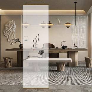 半明双面透景屏风纱挂中式山水卷帘隔断透帘透196帘水墨窗帘纱帘