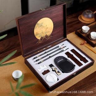 只QPG此青绿文房四宝套装笔墨纸全套学者入门毛砚初笔镇专业级纸