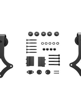 美式谷仓五门移门门AJO五金木门黑色磨砂菱形谷仓滑轮吊轨道轨金