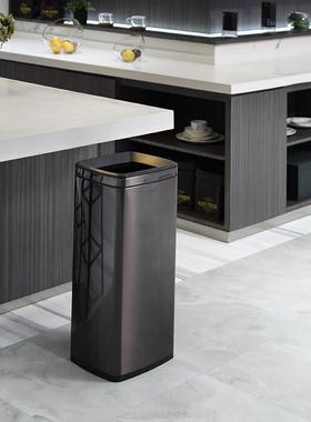 G大4NFAL584562方不锈钢无盖垃圾桶方形口径商用商场防指纹大容量