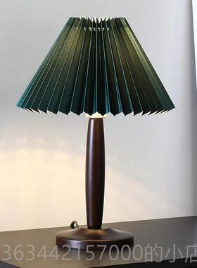 高档vintge台灯褶ins风装饰复古百少女网红北欧皱褶a灯卧室床头小