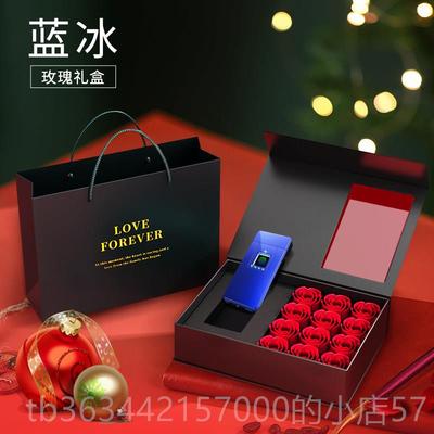 高档电高档指纹识别充打火机防风个友性定制真照片刻字送男创意礼