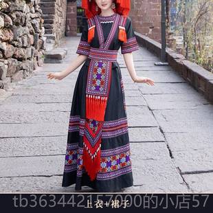 高档广瑶族女成族人少数民舞蹈演出云南布依族摄影旅拍服西服饰套