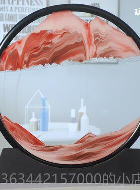 高档沙漏摆件家居装饰品3d实礼木代流沙画现简约创客厅办公室意生