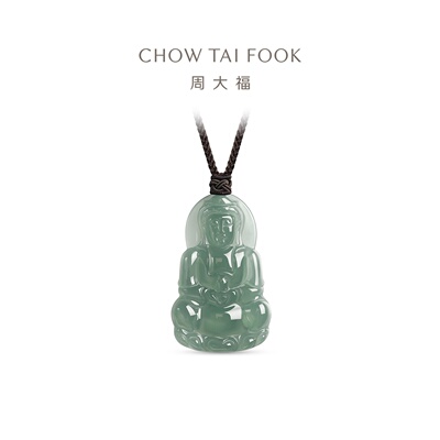 周大福翡翠吊坠观音翡翠玉吊坠