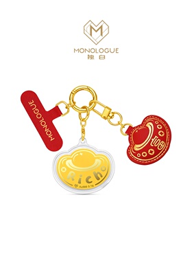 周大福MONOLOGUE当局者潮暴富Rich元宝金章手机挂绳MR1950