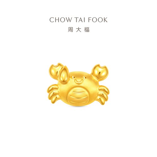 周大福小螃蟹有钱黄金转运珠