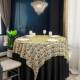 定酒店餐桌布LK016饭店台布艺餐方厅宴会镂制空金布色节庆形桌布