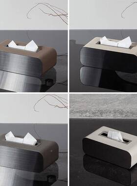 现S-1102代简约皮革属纸件巾盒抽纸盒家居意客厅创茶几装饰摆桌金