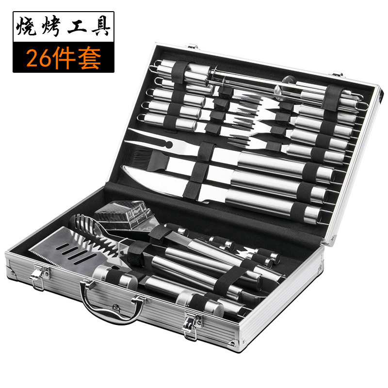 烧烤工具套装BBQ亚马逊产品烧烤用具户外烤炉烤网烤叉工具厂直供