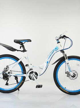 00424寸速学生车变山地车4速户2外运动车青少年双公路车成人单车