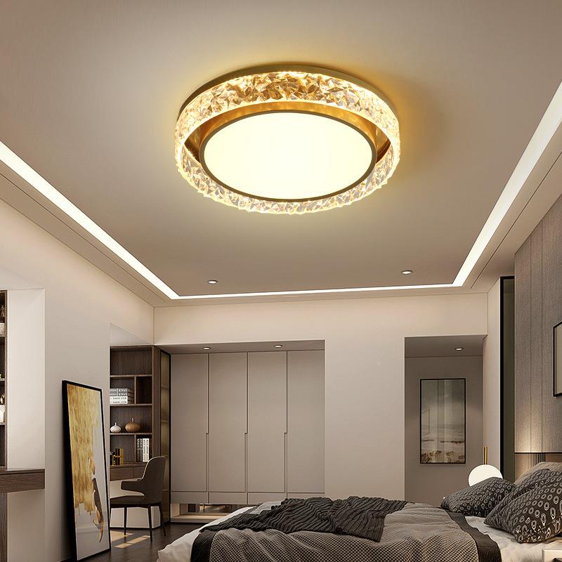 色现代简约主卧灯饰卧室水晶顶吸D灯大气三光LE185餐厅网红家用灯