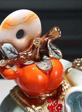 事如招财大事象摆件一对IIP新中客式入户意玄关厅电视柜办公桌装