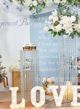 婚礼装饰水亚克花力路舞台装饰婚引庆晶摆KWF件主桌花架装饰品柱