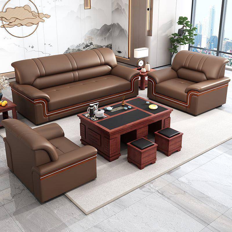 办室沙发简约现1代茶几组合套装商务接待会公客三人座洽谈沙办公