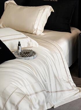 简奢高支长棉纯棉CS571绒四件轻套春秋丝滑全棉床单被约套裸睡床