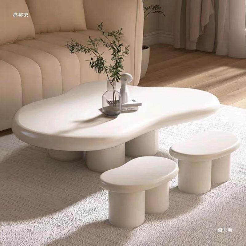 几网茶红云朵茶几小户型油形桌QKB奶风家用客厅桌子异出租屋租房