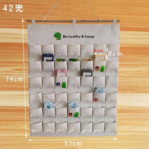 简约纯8888色接送照卡收纳袋壁式挂双可插片幼儿园挂袋层多功能卡