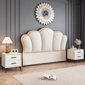 实木头软包靠背新制款 可定头简约现代落地床超薄MZI单买床靠背板