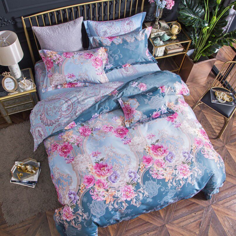 欧式提花四件套全棉纯棉床上用品4件套婚庆床品大红双人1.8m米床